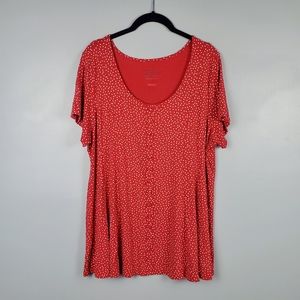 Torrid super soft knits ditsy dots fit & flare button front top Size 2